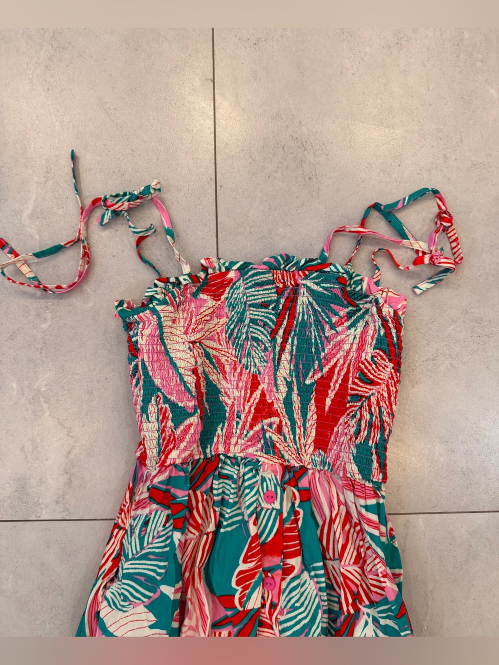 NWOT Flying Tomato Tropical Smocked Maxi Dress - Picture 3 of 5
